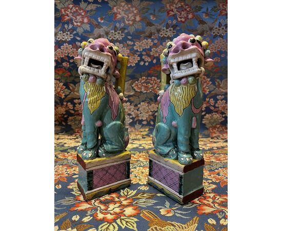 Pair of 18th-century Foo dogs