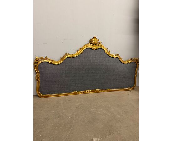 Antique gilded headboard, carved gold leaf from the 1900s, 93x170cm