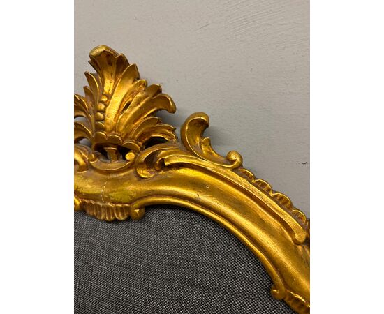 Antique gilded headboard, carved gold leaf from the 1900s, 93x170cm