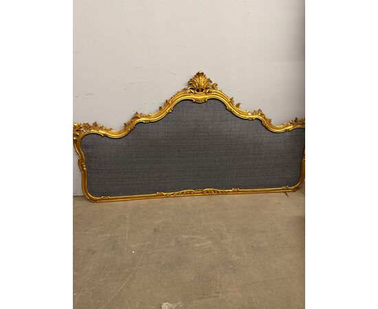 Antique gilded headboard, carved gold leaf from the 1900s, 93x170cm