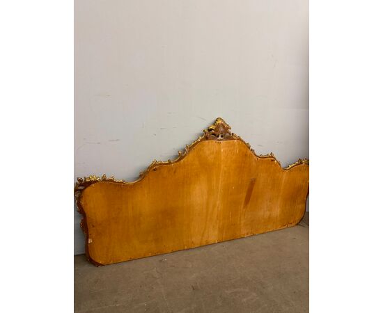 Antique gilded headboard, carved gold leaf from the 1900s, 93x170cm