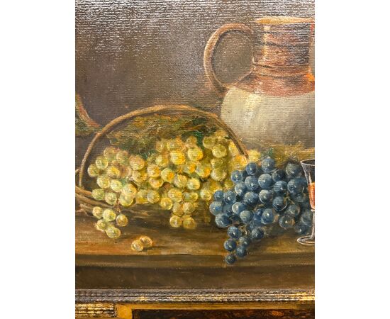 Antique oil painting on cardboard, French school, 1930, 70x90cm