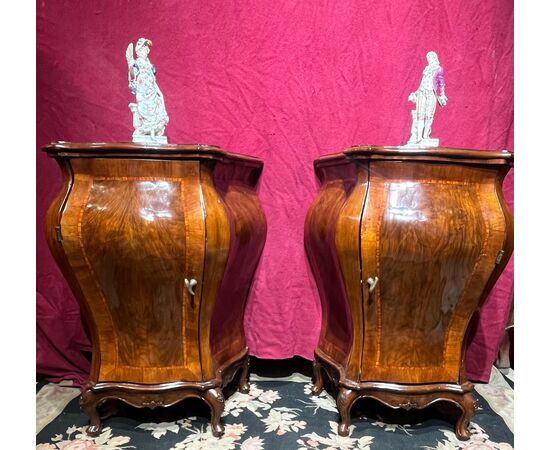 Coppia comodini bombati - Venezia - epoca 1750 c.a