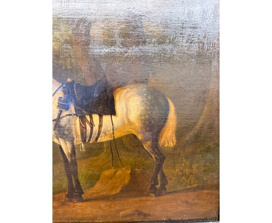 Antico dipinto fiammingo XVIII sec olio su tela, 50x60cm
