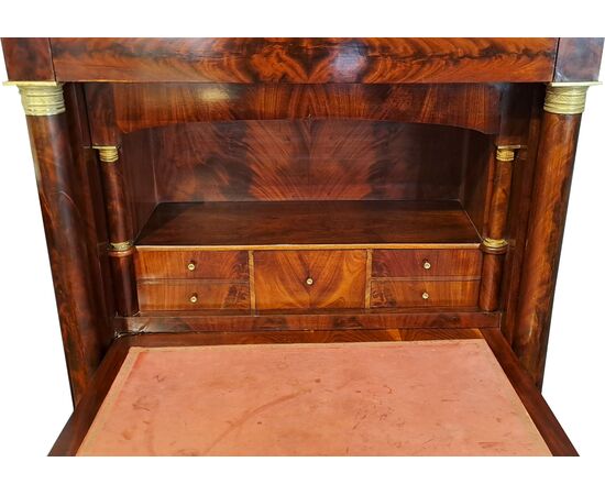 SECRETAIRE IN PIUMA DI MOGANO - FRANCIA - XIX SEC.