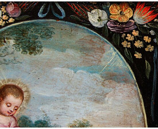 Scuola fiamminga, secondo terzo del XVII sec, Bambino con San Giovannino