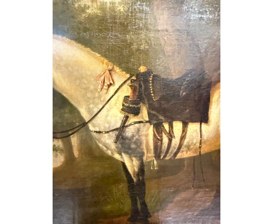 Antico dipinto fiammingo XVIII sec olio su tela, 50x60cm