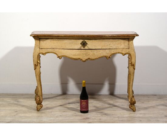 Consolle in legno laccato e dorato, Marche, primi anni del XVIII secolo, Epoca barocca