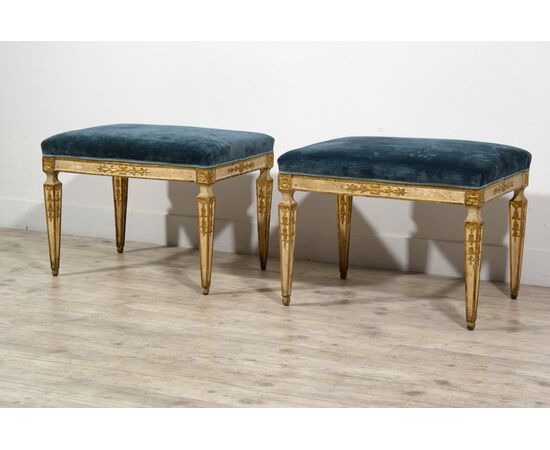 Coppia di panchetti neoclassici, Napoli, fine XVIII secolo