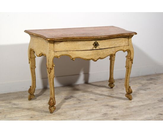Consolle in legno laccato e dorato, Marche, primi anni del XVIII secolo, Epoca barocca
