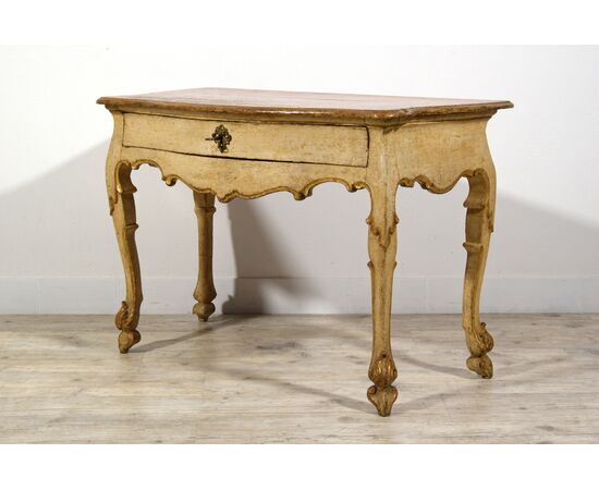 Consolle in legno laccato e dorato, Marche, primi anni del XVIII secolo, Epoca barocca
