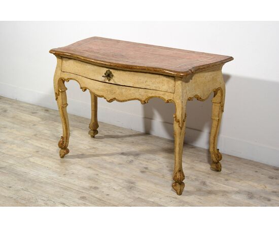 Consolle in legno laccato e dorato, Marche, primi anni del XVIII secolo, Epoca barocca