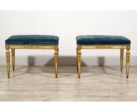 Coppia di panchetti neoclassici, Napoli, fine XVIII secolo