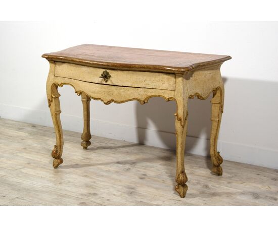 Consolle in legno laccato e dorato, Marche, primi anni del XVIII secolo, Epoca barocca
