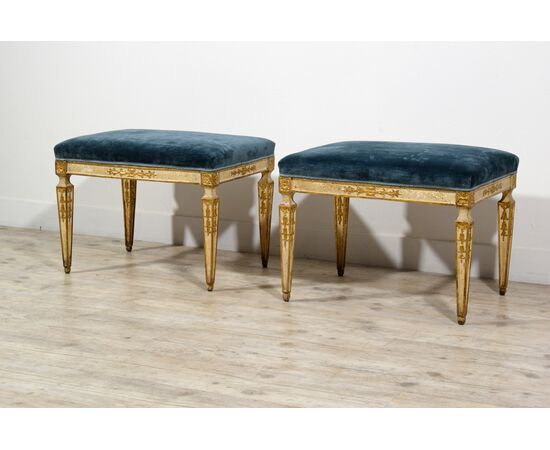 Coppia di panchetti neoclassici, Napoli, fine XVIII secolo