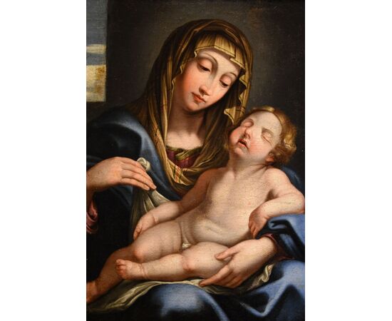 Madonna con il bambino dormiente, Giovan Battista Salvi detto "il Sassoferrato" (1609 - 1685) Cerchia/bottega
