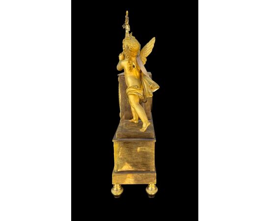 Mercury gilded bronze clock. Dhalström manufacture. Sweden.