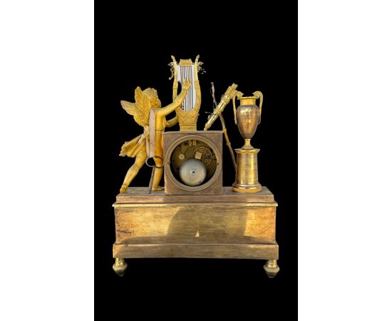 Mercury gilded bronze clock. Dhalström manufacture. Sweden.