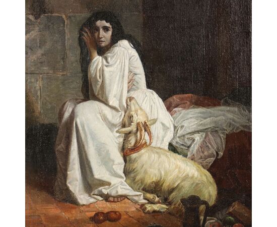 Dipinto 'Esmeralda nella Torre di Notre-Dame'