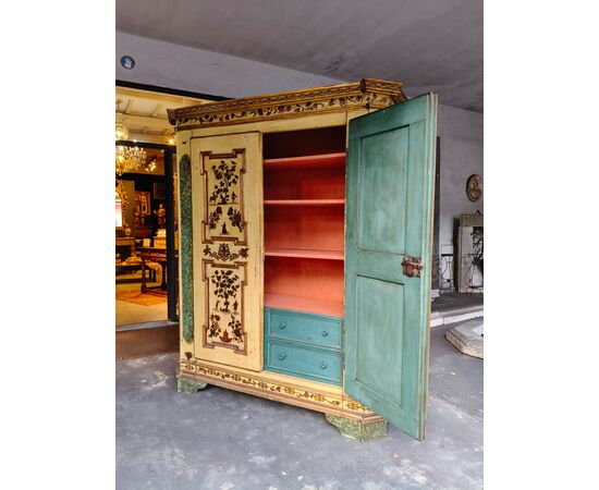 "Arte Povera" Lacquered Wardrobe, Venice, 18th Century