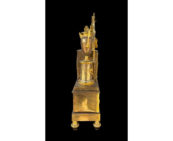 Mercury gilded bronze clock. Dhalström manufacture. Sweden.