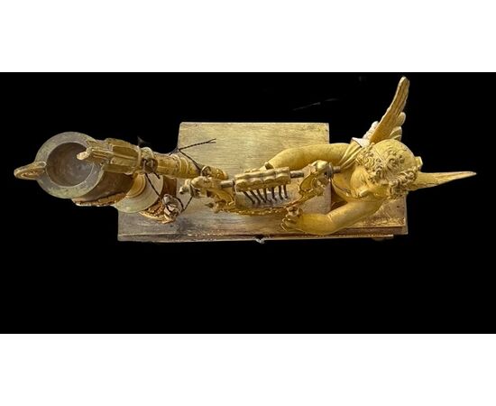 Mercury gilded bronze clock. Dhalström manufacture. Sweden.