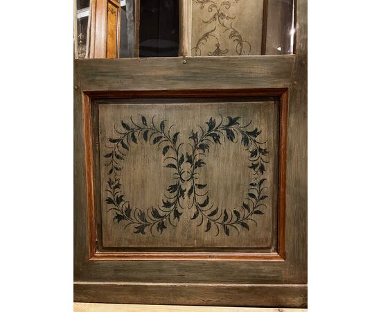 PTL718 - Porta bifacciale a vetri, con telaio, epoca '800, luce cm L 89 x H 206