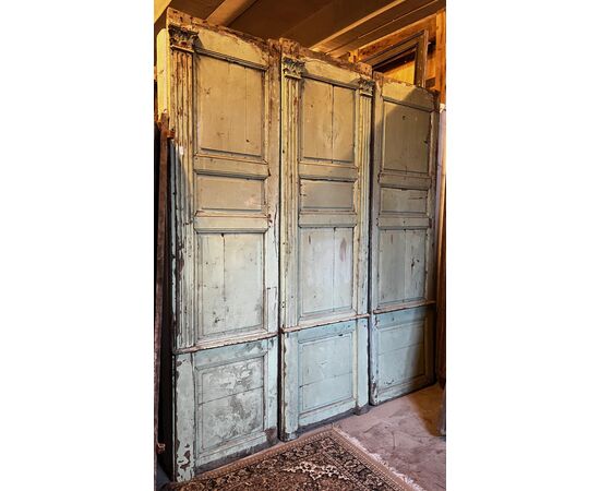 DARB245 - Boiserie laccata, da restaurare, epoca '800, misure cm L 222 x H 250