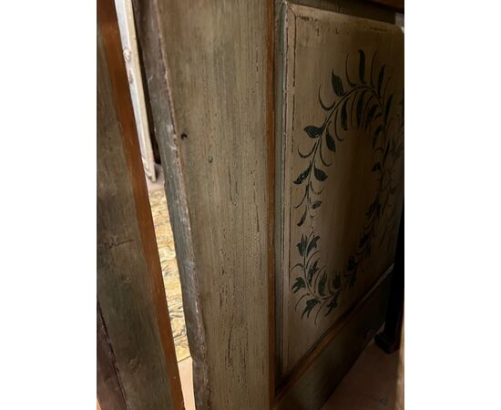 PTL718 - Porta bifacciale a vetri, con telaio, epoca '800, luce cm L 89 x H 206