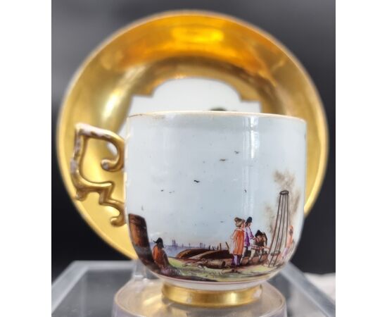 Tazza in oro Meissen 1720