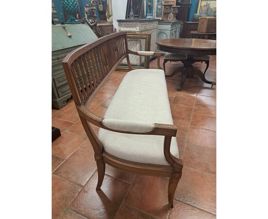 Neoclassical style walnut sofa