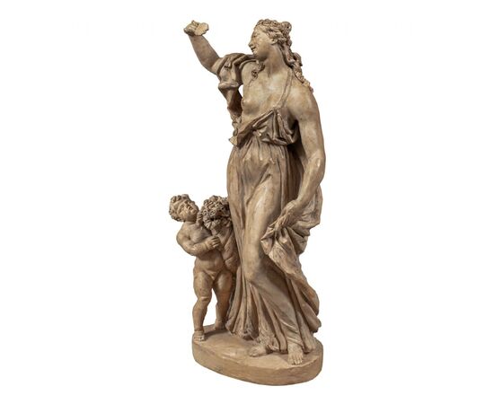 Scultura in terracotta - Allegoria della Vanità. Italia, XVIII secolo.