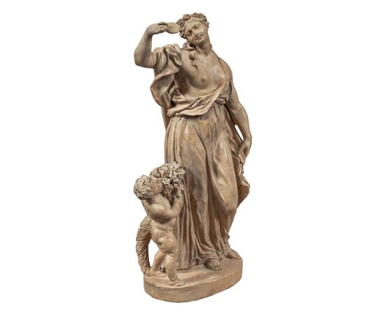 Scultura in terracotta - Allegoria della Vanità. Italia, XVIII secolo.