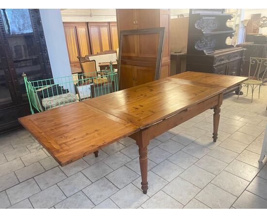 Extending cypress wood pull-out table