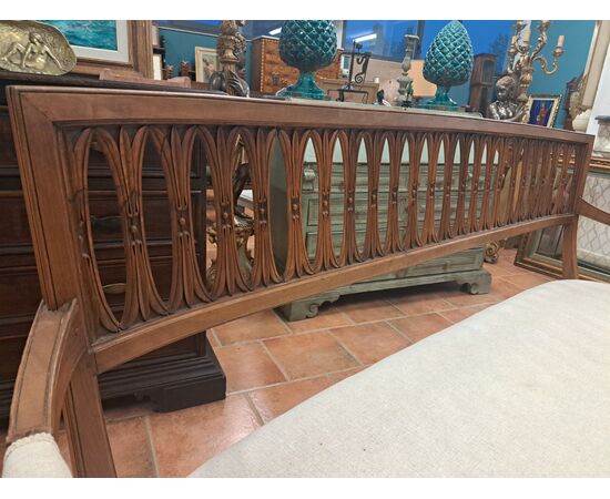 Neoclassical style walnut sofa