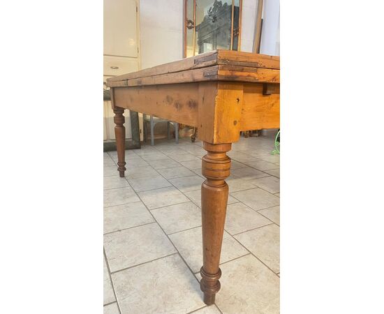 Extending cypress wood pull-out table
