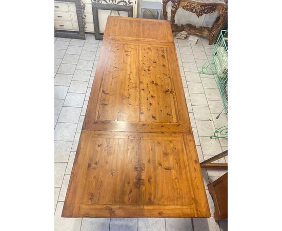 Extending cypress wood pull-out table