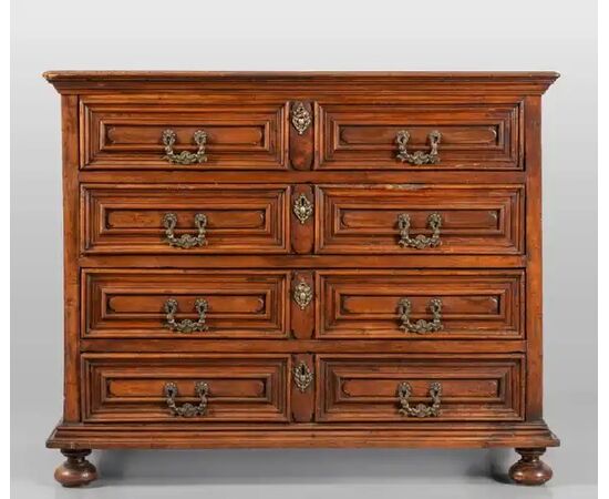 Walnut cabinet with writing desk. Lombardy 17th century