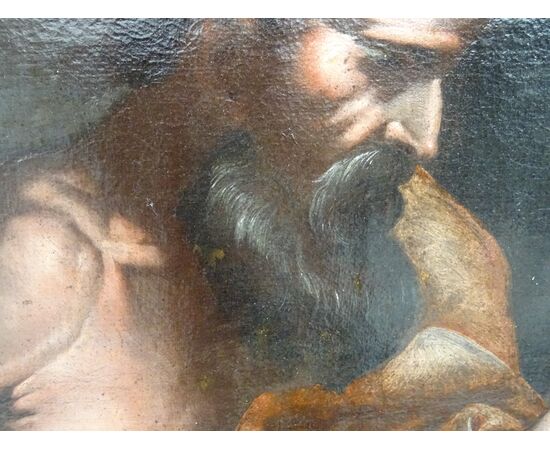 Dipinto olio su tela scuola italiana San girolamo XVII secolo