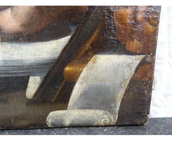 Dipinto olio su tela scuola italiana San girolamo XVII secolo