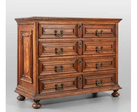 Walnut cabinet with writing desk. Lombardy 17th century