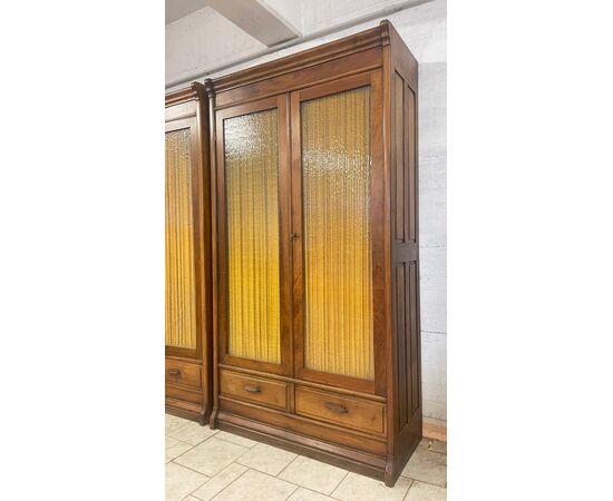 Set of five light walnut bookcases