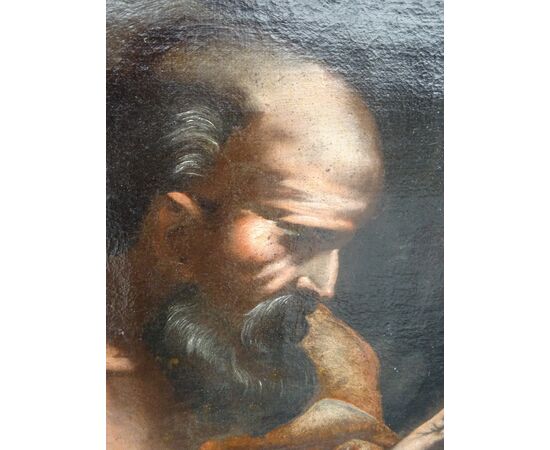 Dipinto olio su tela scuola italiana San girolamo XVII secolo