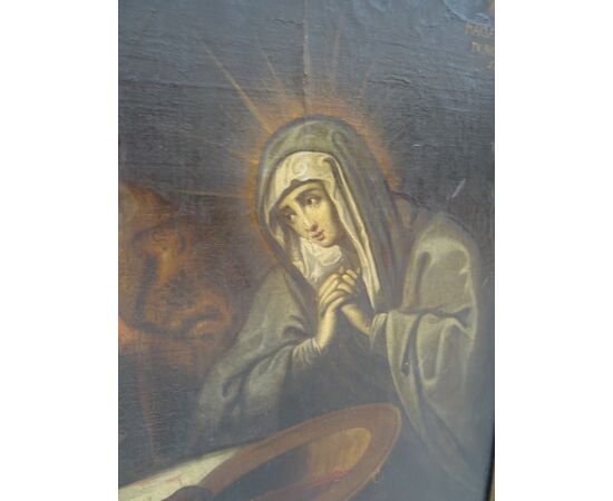 Monumentale dipinto olio tela datato 1751 scuola spagnola Deposizione di Cristo