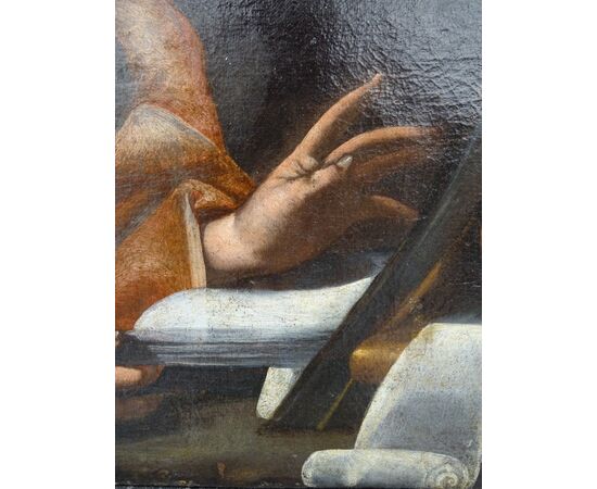 Dipinto olio su tela scuola italiana San girolamo XVII secolo