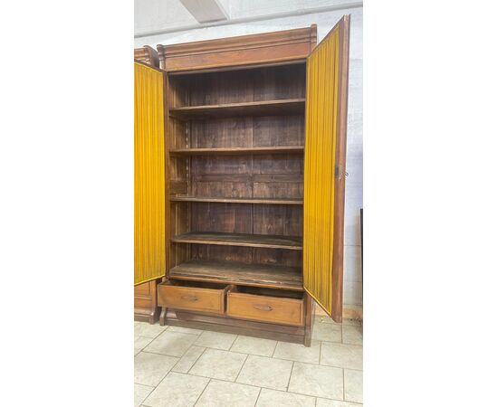 Set of five light walnut bookcases