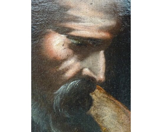 Dipinto olio su tela scuola italiana San girolamo XVII secolo