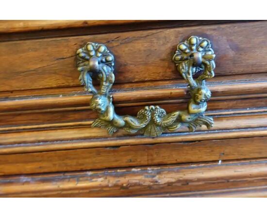 Walnut cabinet with writing desk. Lombardy 17th century