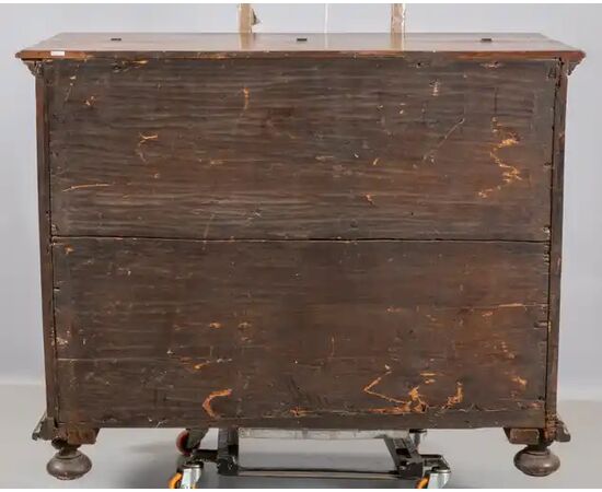 Walnut cabinet with writing desk. Lombardy 17th century