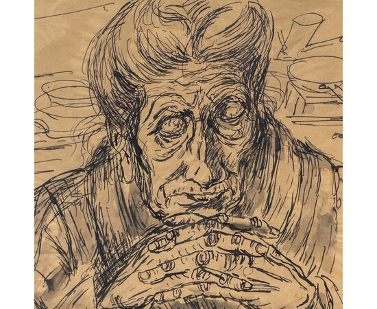 Giuseppe Migneco (Messina 1903 - Milano 1997) - La cartomante.
